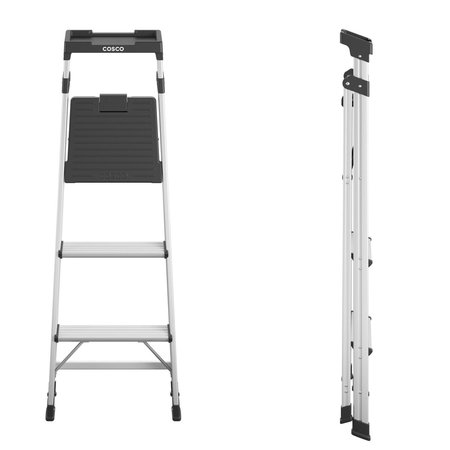 Cosco Lite Solutions 5 ft. H Aluminum Step Ladder Type II 225 lb. capacity 20-552-ABL